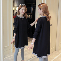 Pregnant women autumn bottom knit sweater 2021 autumn winter wear sweater set dress long plus size shirt