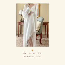 Roserosee Glacier Lovers French Minor Sexy Sleeping Skirt Female Autumn Hollow Hanging Sleeping Sleeping Two-Piece Set