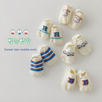 Baby socks Spring and Autumn thin cotton children spring and summer net eye boat socks boys and girls breathable anti-slip invisibility socks