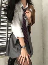 Original JK uniform skirt genuine box pleated suit basic cardigan Japanese skirt academic suit jacket women