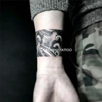 BYZHENZI Hazelnut Honpo dark series wave bracelet tattoo stickers long-lasting waterproof men and women realistic tattoo stickers