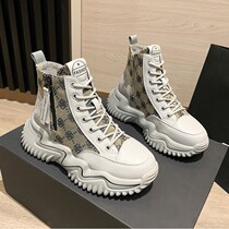 Korea Tide brand thick-soled high-top shoes female 2021 New increase muffin sports casual shoes autumn and winter wild father shoes