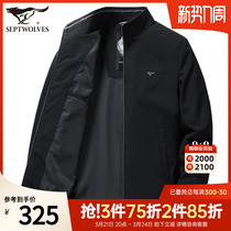 Seven Wolf Jacket 2022 Spring New Business Casual Middle-Aged Dad Cadre Outfit Spring Stand Collar Mens Coat