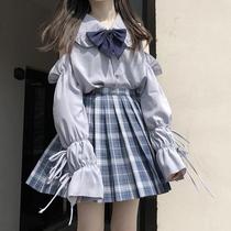 Japanese shirt shirt college style jacket class uniform genuine primary school uniform set White jk uniform skirt suit