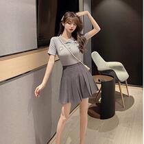 Summer foreign style JK uniform fashion two-piece student college style age-reducing small man high skirt suit female