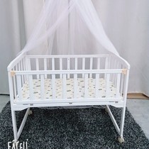 New white solid wood crib multifunctional baby cradle bed neonatal bed change desk hair