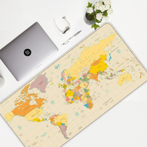 Retro world map mouse pad Oversized game office home learning computer keyboard table mat can be customized