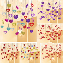Balloon love five-pointed star pendant wedding room decoration romantic rain pendant wedding wedding Sequin accessories