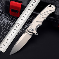 Jungle blade folding knife m390 powder steel folding knife titanium alloy body-proof sharp knife high hardness knife knife Saber