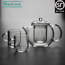 Touch Miss high temperature resistant glass teapot transparent round boiling teapot scrami Tea Teapot filter pot tea maker