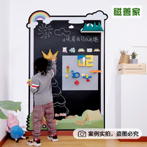 Magnetic good home UV small boy Castle Magnetic blackboard wall stickers creative graffiti wall painting board magnet double border childrens home teaching self-adhesive writing board Magnetic blackboard Magnetic blackboard wall