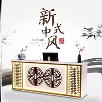 Custom Minima New Chinese Style Cashier Desk Small Shop Beauty Salon Wellness Room Foot Therapy Shop Front Desk Reception Desk Bar