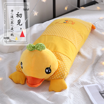 Baby Pillow Child Small Duck Cartoon Buckwheat Stereotyped Pillow Baby Full Cotton Lengthened Pillowcase 1-3-6 Year Old Pillow