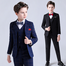  Flower girl boy autumn dress Childrens suit suit casual handsome big boy performance British style suit three-piece suit