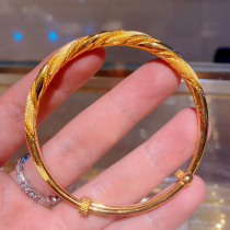 Pure gold new repurchase 9999 pure gold push-pull twist rope bracelet wedding gift burst small empty strong