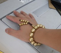 Solid brass bracelet beads copper beads 15mm brass bracelet beaded for boys