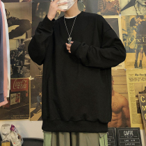 Spring and autumn Korean version of the round neck sweater men loose casual inner jacket Student trend handsome wild jacket Mens clothing