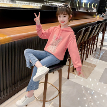 Girls spring clothing clothing 2022 new foreign air trendy childrens clothing Spring and autumn CUHK Tong Han Edition Childrens Spring Festival Blouse Tide