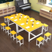Calligraphy training class table simple childrens school learning table and chair cram class art table building block table children children