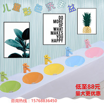 Childrens color under-the-counter basin Kindergarten ceramic stone under-the-counter basin Small size washbasin cartoon washbasin