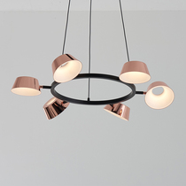 Taiwan designer Seeddesign circular living room chandelier Modern simple dining room bedroom copper LED lamp