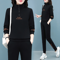 Sports suit women spring and autumn 2021 new casual wear womens fashion sweater cotton loose two-piece tide