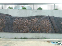 FRP character relief custom large outdoor cast copper military force sculpture relief red cultural statue