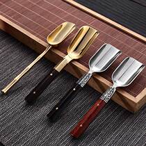 Ebony alloy teaspoon teaspoon bamboo tea shovel rosewood tea tea spoon kung fu tea set tea ceremony accessories