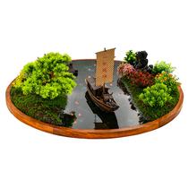 Table Flower Furnishing Decorated Dining Table Turntable Middle Swing Piece Hotel Electric Round Table Center Emulation Green Planting Microscape