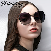 Metal sun glasses female round face hollow sunglasses big face sunscreen anti ultraviolet fashion 2021 net red glasses