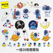  Astronaut character cartoon personality sticker universe NASA space suitcase Suitcase notebook Waterproof ins