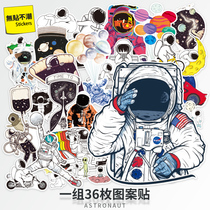 36 astronaut cartoon personality stickers Universe NASA Astronaut luggage suitcase notebook Waterproof incognito