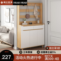 Shoe cabinet Household large capacity plus height with hanging clothes One-piece space-saving storage Entrance entrance cabinet Foyer locker