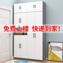  Foyer entrance shoe cabinet household door large-capacity wooden simple modern hanger shoe cabinet storage coat cabinet