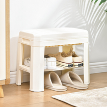 Japanese shoe stool Home door can sit adult small stool Creative light luxury rectangular storage storage stool