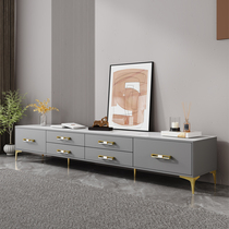 Light extravagant rock plate TV cabinet 2 4 m wall cabinet extra-long modern minimalist Nordic tea-free ground TV enclosure