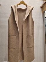 South Korea East Gate straight hair RA RA BRIDGE Lady Long patch bag hooded vest