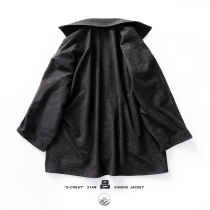 Shenhai pattern 21AW Japanese retro feather robe lapel collar windbreaker KIMONO Meldon worsted snowflake