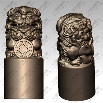 獅子鈕銅印 獅子細工 銅印材 唐至宋銅鎏金道教瑞獅方印| Chinese