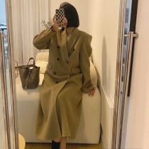 Retro foreign atmosphere Korean version of woolen coat women 2021 autumn new fashionable profile goddess fan temperament long tide