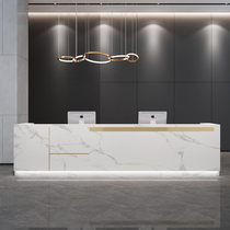 Simple modern beauty salon cashier Training institution Company front desk reception counter Commercial bar table customization