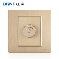 Zhengtai switch socket panel 7L Champagne salad dimming switch panel 86 type panel