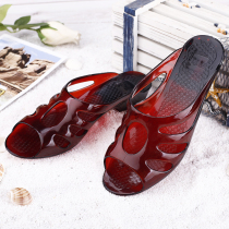 Huili ladies pure plastic wear-resistant Crystal home bathroom bath soft and comfortable non-slip summer sandals