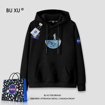 nasa Flagship store official website autumn winter clothes men hooded 2021 Spring and Autumn New loose plus velvet thick couple coat