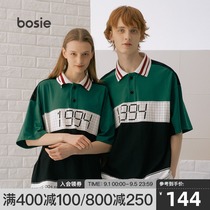 bosie summer T-shirt lapel men couple Tide brand color short sleeve loose polo shirt