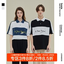 Bosie Blue2021 summer new little prince joint POLO shirt paper plane color matching casual men
