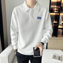POLO shirt collar sweater mens spring and autumn 2022 new ruffian handsome mens high-end trendy brand loose long-sleeved top