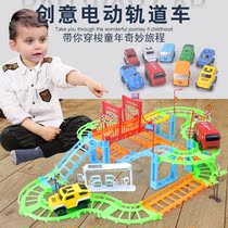 Electric train High speed rail car Educational toy set Free assembly gift Racing police car Bus car