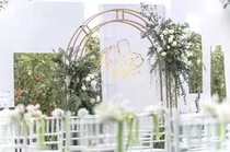 New truss arch wedding iron art background arc flower frame outdoor wedding arrangement custom U-shaped arch