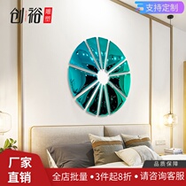 Light luxury stainless steel round abstract pizza art installation pendant background wall wall decoration bar porch wall decoration